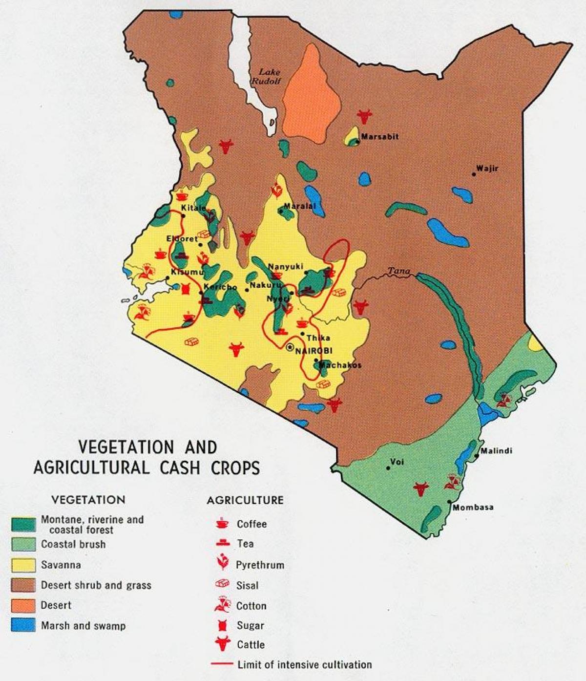 kaart van Kenia natuurlike hulpbronne