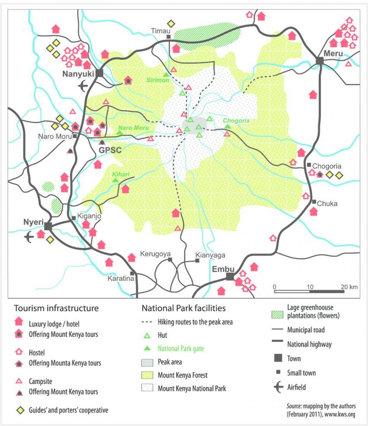 mt Kenia op afrika kaart