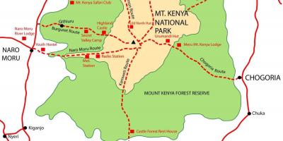 Kaart van die berg Kenia