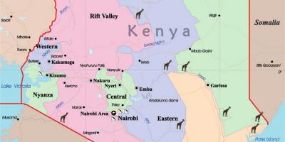 'n groot kaart van Kenia