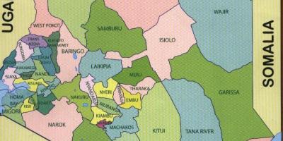 Die nuwe kaart van Kenia provinsies