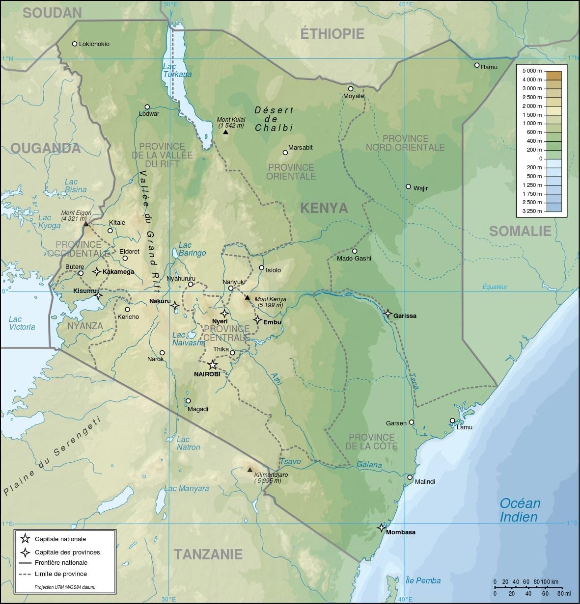 Kenia verligting kaart