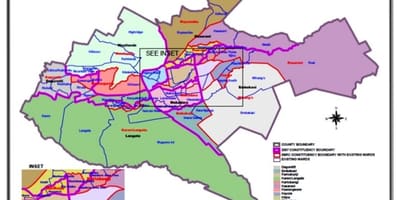 Kenia kiesafdeling grense kaart