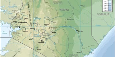 Kenia verligting kaart