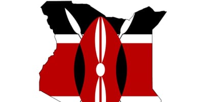 Kaart van Kenia vlag